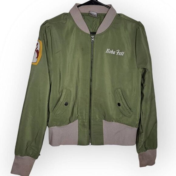 Hot Topic Her Universe Star Wars Boba Fett Girls Bomber Jacket size Medium - Picture 1 of 6